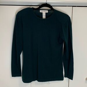 Jones New York Wool Blend Sheer Long Sleeve Sweater Teal Green Size Medium